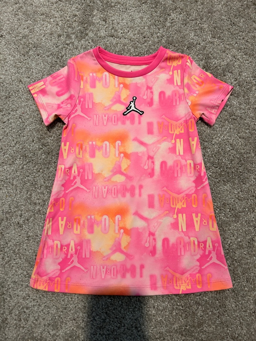 Jordan Girls' Pink & Orange Graphic T-Shirt Dress